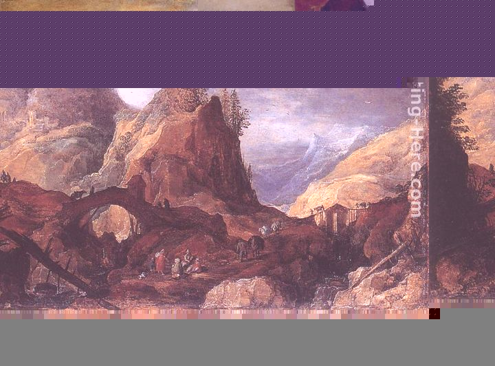 Mountain Scene with Bridges painting - Joos De Momper Mountain Scene with Bridges art painting